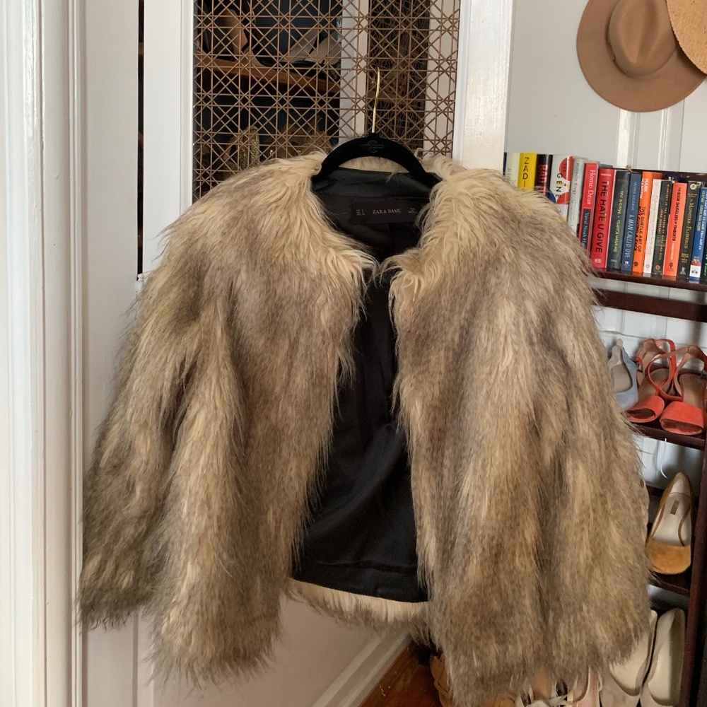 ZARA faux fur coat